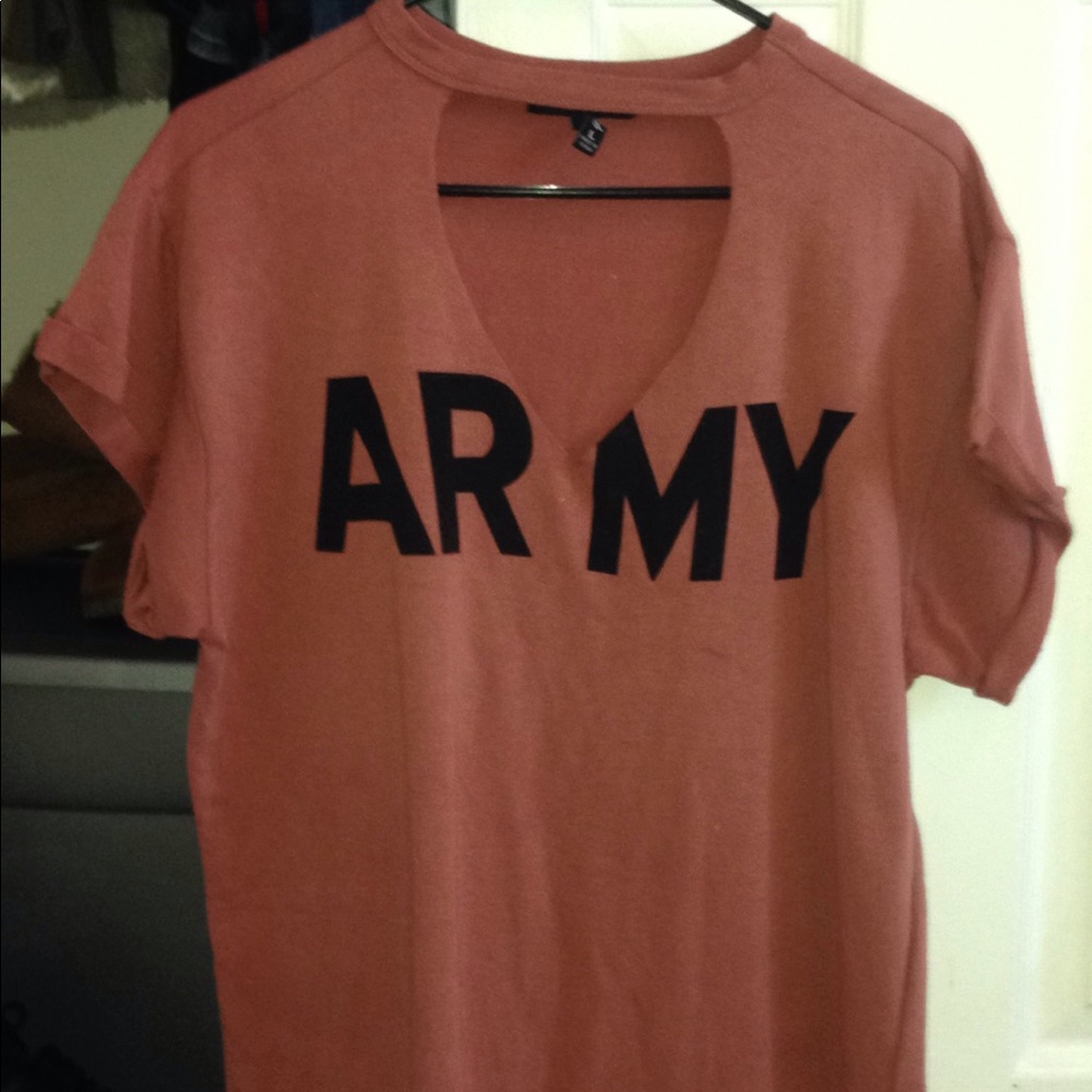 Long crew neck army shirt